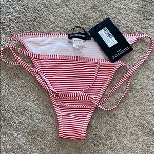 Cheeky string striped bikini bottoms